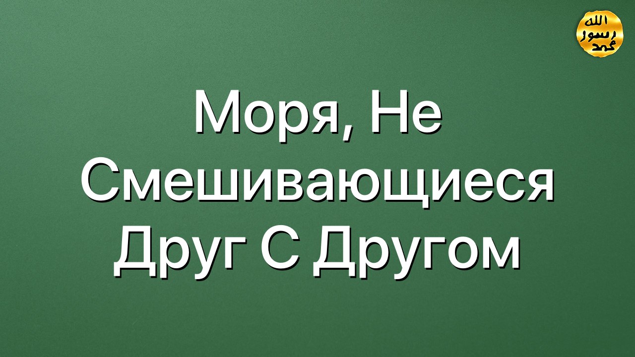 Моря, не смешивающиеся друг с другом