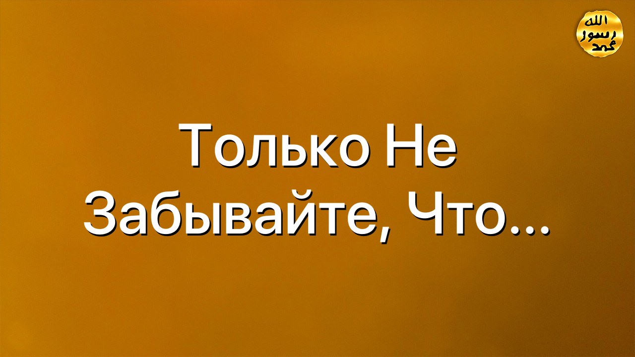 Только не забывайте, что…
