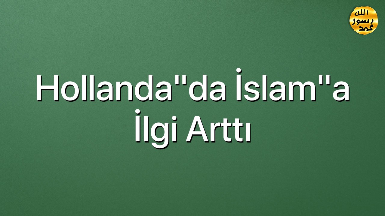 Hollanda"da İslam"a ilgi arttı