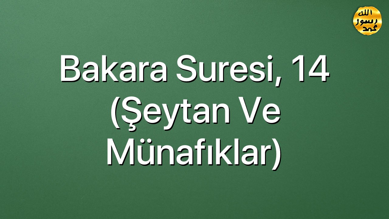 Bakara suresi, 14 (Şeytan ve Münafıklar)