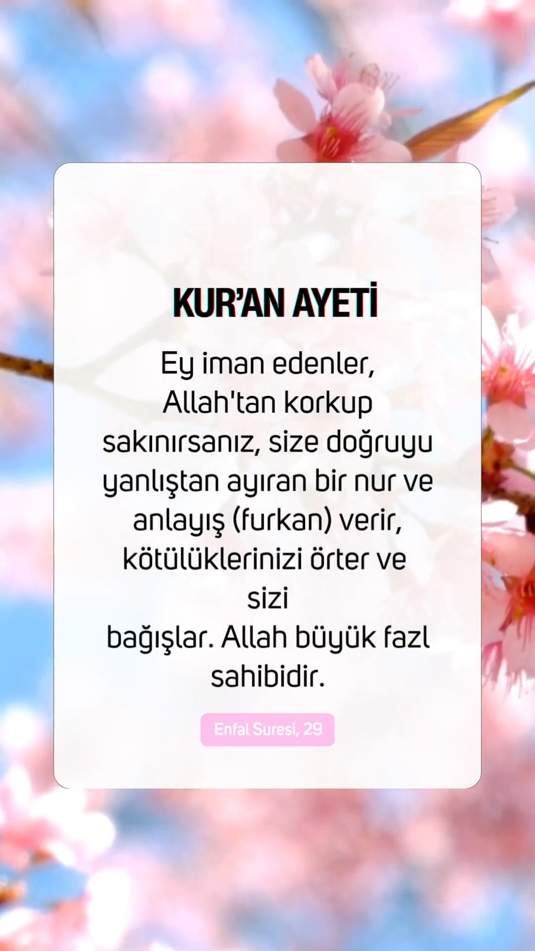 Kuran Ayeti - Enfal Suresi 29