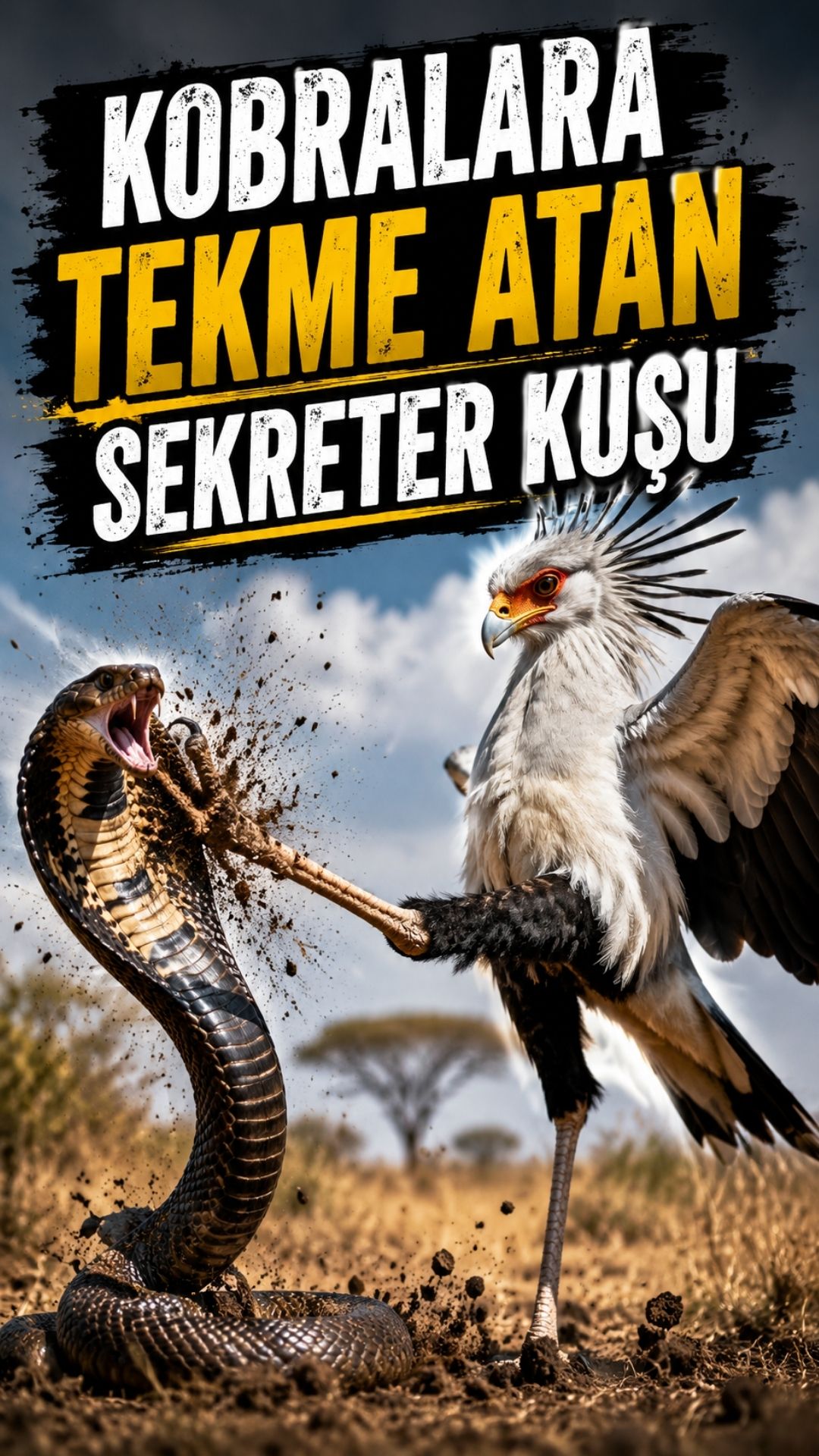 Kobralara Tekme Atan Sekreter Kuşu 