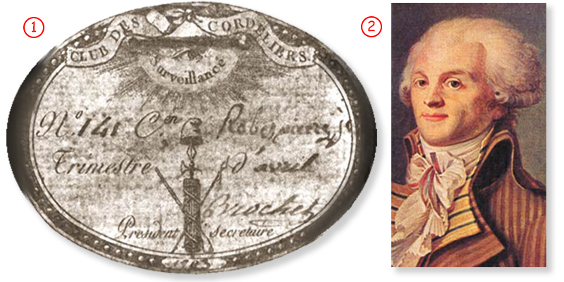 Robespierre'in Cordeliers Kulübü kartı