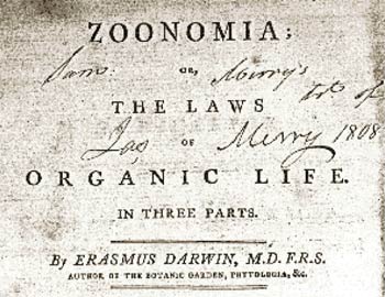 Zoonomia, Erasmus Darwin