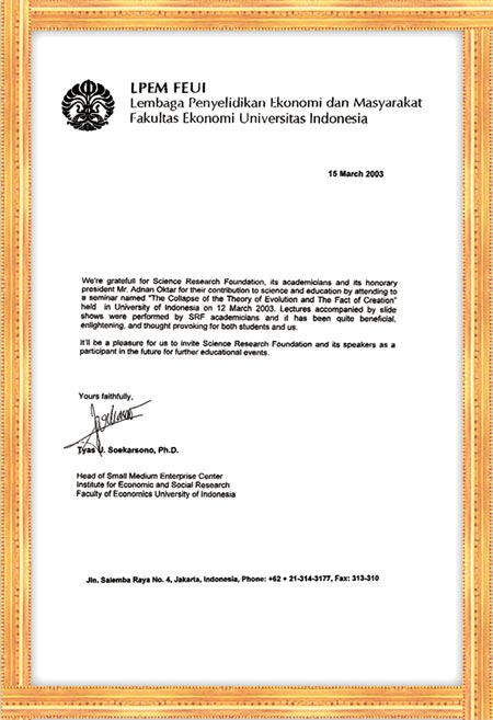 letter University of Indonesia FACULTY OF ECONOMICS CENTER OF SME