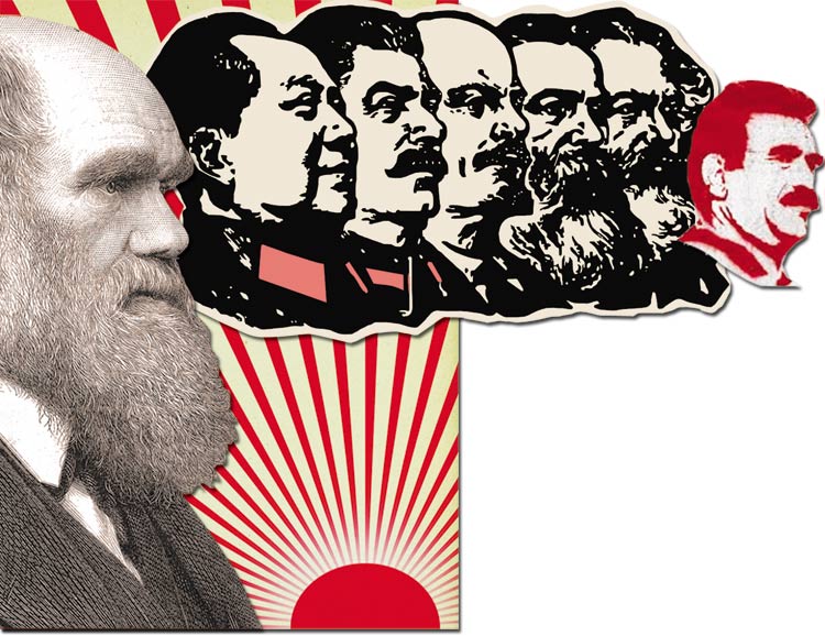 Darwin, Mao, Stalin, Lenin, Engels, Marks, Apo 