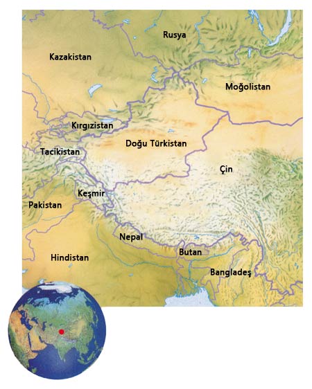doğu türkistan haritası